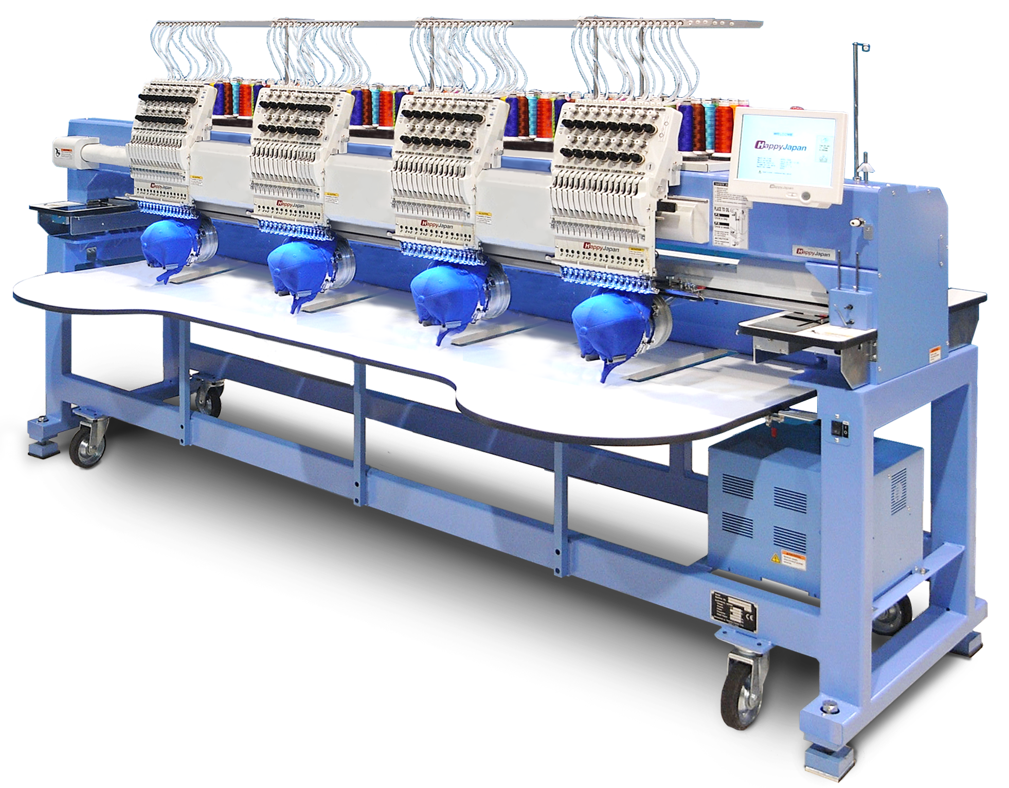 HappyJapan stretched-field 4-head embroidery machine